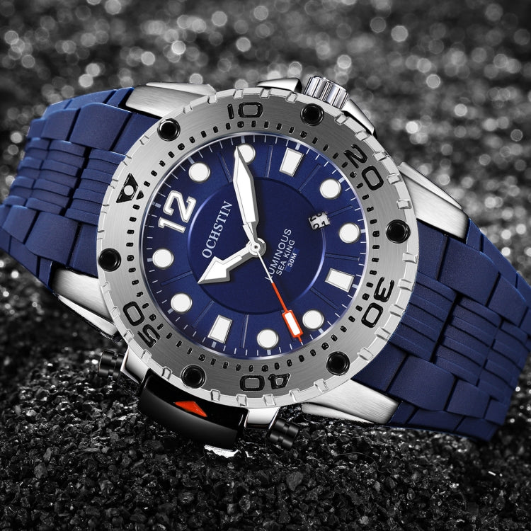 OCHSTIN 6124 Montre Homme Étanche Lumineuse Montre de Sport de Plein Air en Quartz Montre en Silicone