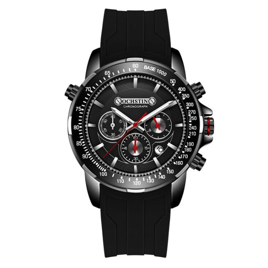 Montre homme OCHSTIN 6125A Chronographe multifonction, sport, bracelet en silicone, quartz, étanche