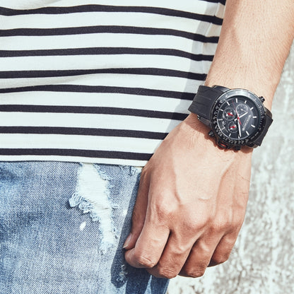 OCHSTIN 6125A Montre Homme Chronographe Multifonction Sport Silicone Quartz Étanche