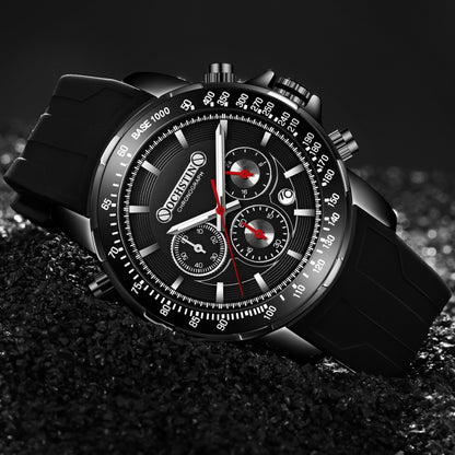 OCHSTIN 6125A Montre Homme Chronographe Multifonction Sport Silicone Quartz Étanche