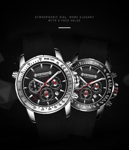 OCHSTIN 6125A Montre Homme Chronographe Multifonction Sport Silicone Quartz Étanche