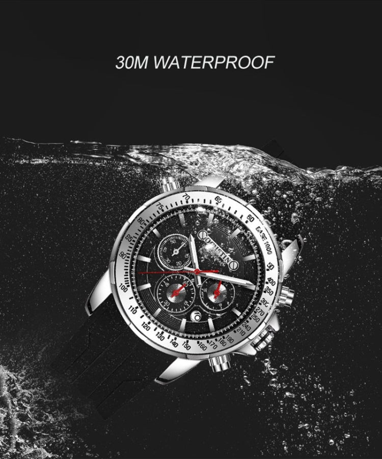OCHSTIN 6125A Montre Homme Chronographe Multifonction Sport Silicone Quartz Étanche