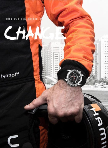 OCHSTIN 6125A Montre Homme Chronographe Multifonction Sport Silicone Quartz Étanche