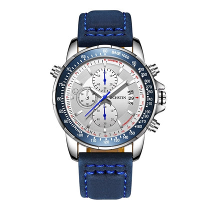 OCHSTIN 6125B Montre à quartz Veilleuse Étanche Chronométrage Multifonction Cuir Mode Hommes Montre