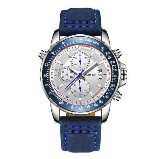 Montre OCHSTIN 6125B à quartz, avec éclairage nocturne, étanche, multifonctions, bracelet en cuir, élégante montre pour homme
