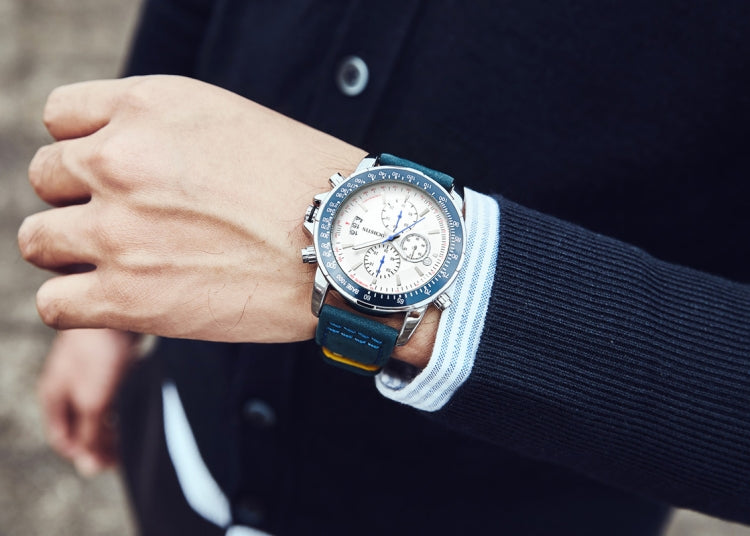 OCHSTIN 6125B Montre à quartz Veilleuse Étanche Chronométrage Multifonction Cuir Mode Hommes Montre