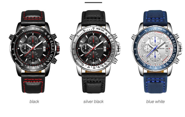 OCHSTIN 6125B Montre à quartz Veilleuse Étanche Chronométrage Multifonction Cuir Mode Hommes Montre