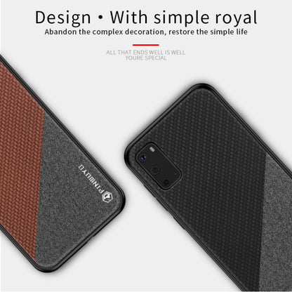 PINWUYO Rong Series  Shockproof PC + TPU+ Chemical Fiber Cloth Protective Cover, For Galaxy S20, For Galaxy S20+, For Google Pixel4, For Google Pixel4 XL