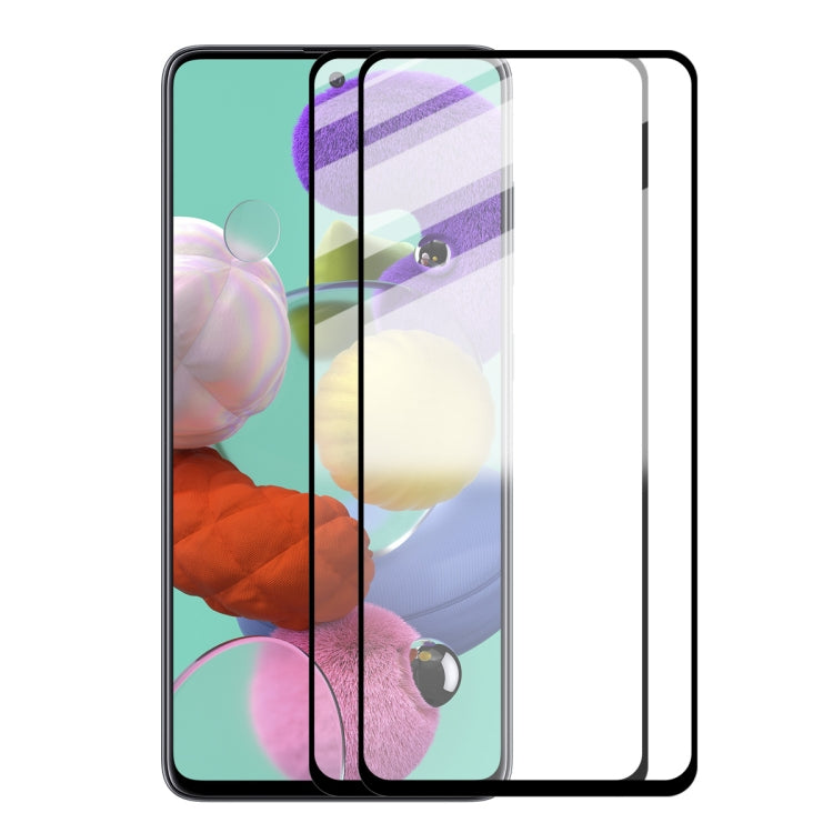ENKAY Hat-Prince 2 PCS Full Glue 0.26mm 9H 2.5D Tempered Glass Full Coverage Film, For Galaxy A51, For  Galaxy A71