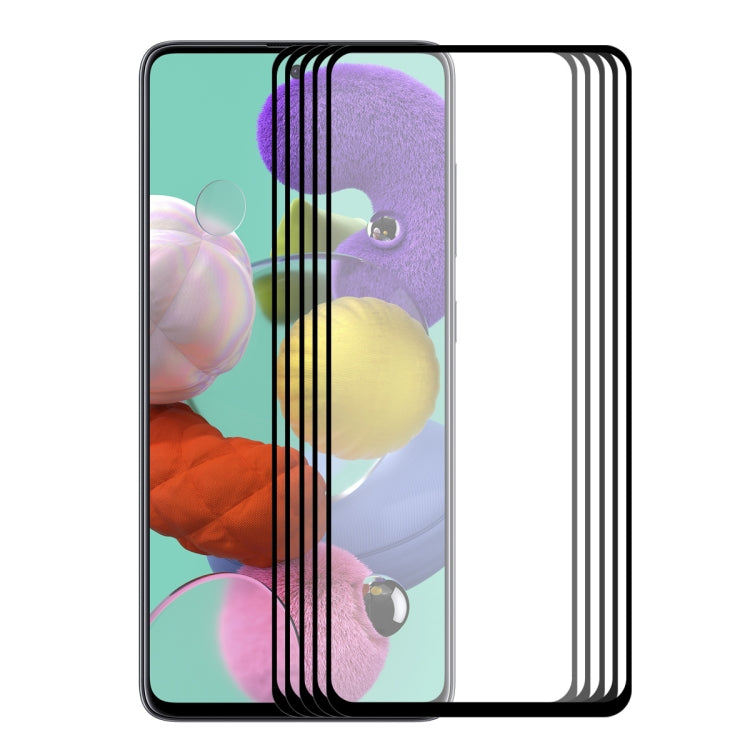 ENKAY Hat-Prince 5 PCS Full Glue 0.26mm 9H 2.5D Tempered Glass Full Coverage Film, For  Galaxy A51, For  Galaxy A71