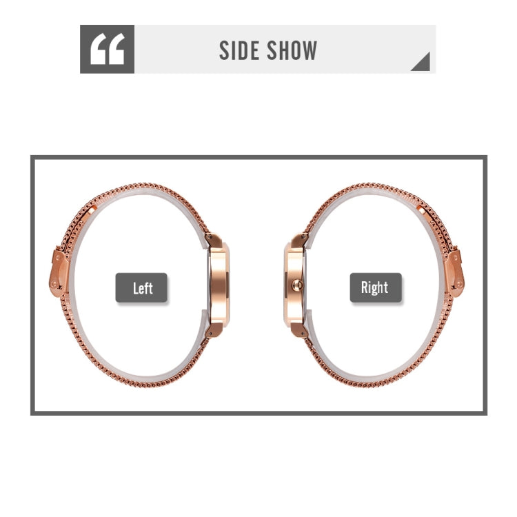 Montre Femme Skmei 1595 Tendance Élégante sans Échelle Bracelet en Acier Maillé Étanche Business Étudiante à Quartz