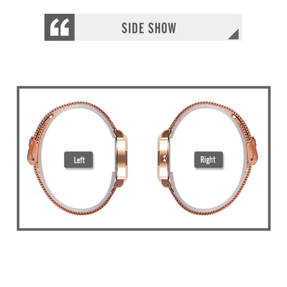 Montre Femme Skmei 1595 Tendance Élégante sans Échelle Bracelet en Acier Maillé Étanche Business Étudiante à Quartz