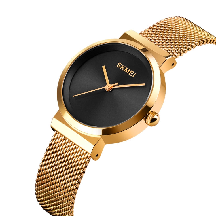 Montre Femme Skmei 1595 Tendance Élégante sans Échelle Bracelet en Acier Maillé Étanche Business Étudiante à Quartz