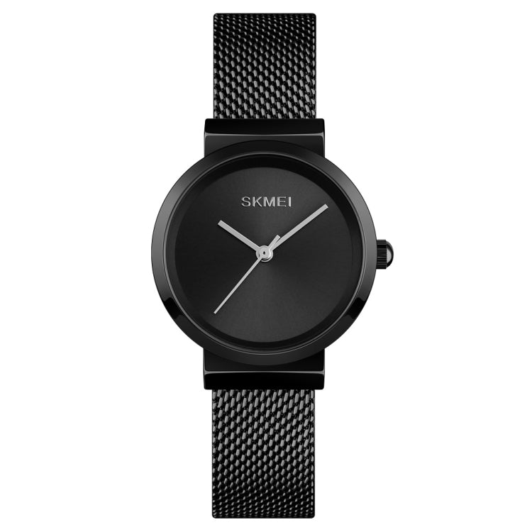 Montre Femme Skmei 1595 Tendance Élégante sans Échelle Bracelet en Acier Maillé Étanche Business Étudiante à Quartz