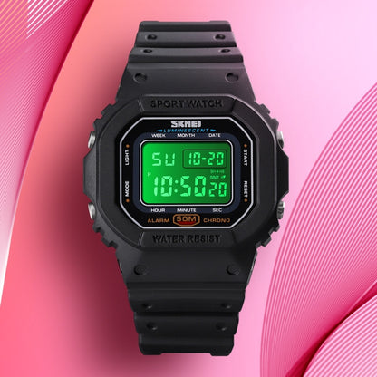 Montre électronique multifonction Skmei 1608 pour étudiant, étanche, avec chronométrage, en silicone, sport