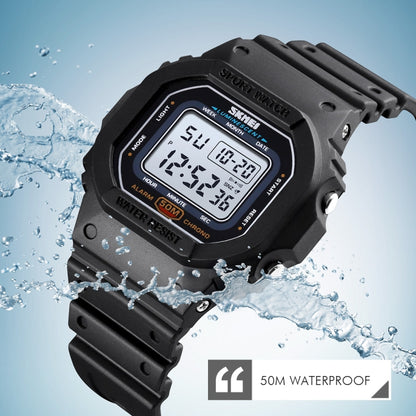 Montre électronique multifonction Skmei 1608 pour étudiant, étanche, avec chronométrage, en silicone, sport