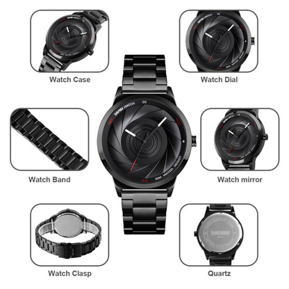 Skmei 9210 Montre-bracelet Homme Tendance Affaires Surface Tridimensionnelle Simple Étanche Or Quartz Montre Homme, Pour Hommes