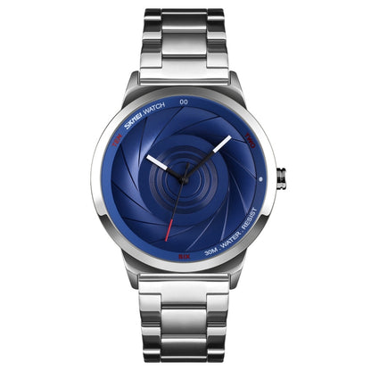 Skmei 9210 Montre-bracelet Homme Tendance Affaires Surface Tridimensionnelle Simple Étanche Or Quartz Montre Homme, Pour Hommes