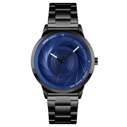Skmei 9210 Montre-bracelet Homme Tendance Affaires Surface Tridimensionnelle Simple Étanche Or Quartz Montre Homme, Pour Hommes