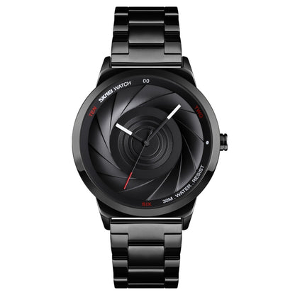 Skmei 9210 Montre-bracelet Homme Tendance Affaires Surface Tridimensionnelle Simple Étanche Or Quartz Montre Homme, Pour Hommes