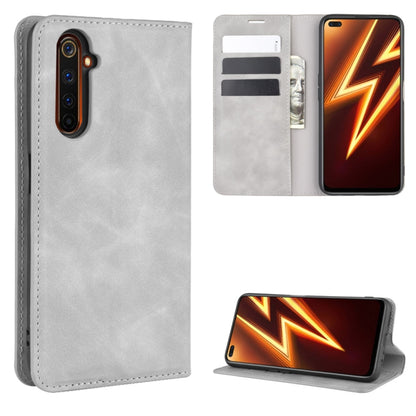 For OPPO Realme 6 Pro Retro-skin Business Magnetic Suction Leather Case with Holder & Card Slots & Wallet, For OPPO Realme 6 Pro