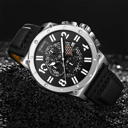 Montre Homme Ochstin 6122 Multifonction Quartz Sport Lumineuse Étanche Calendrier Cuir
