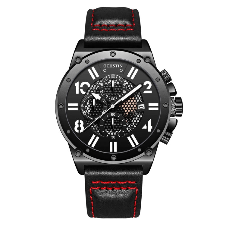 Montre Homme Ochstin 6122 Multifonction Quartz Sport Lumineuse Étanche Calendrier Cuir