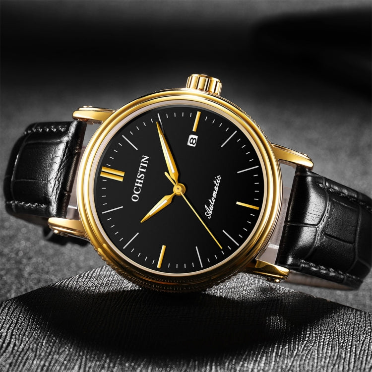 Ochstin 2024 Montre mécanique automatique pour hommes Étanche Calendrier Cuir Affaires Montre mécanique pour hommes