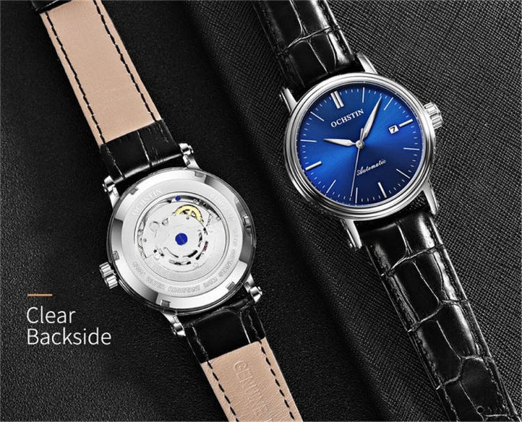 Ochstin 2024 Montre mécanique automatique pour hommes Étanche Calendrier Cuir Affaires Montre mécanique pour hommes