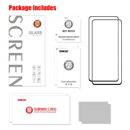2 PCS ENKAY Hat-Prince Full Glue 0.26mm 9H 2.5D Tempered Glass Full Coverage Film, For Xiaomi Redmi K30/K30 Pro, For Xiaomi Redmi Note 9/Note 9 Pro