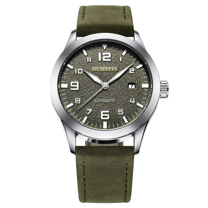 Ochstin 62028 Fashion Vollautomatische Mechanische Uhr Wasserdichte Herren Freizeituhr Mechanische Uhr Kalender Leder Uhr