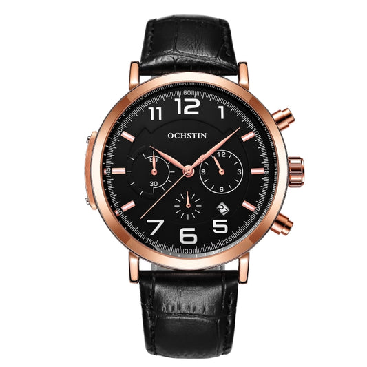Montre multifonction Ochstin 6105 pour homme, affaires et loisirs, étanche, à quartz, avec bracelet.