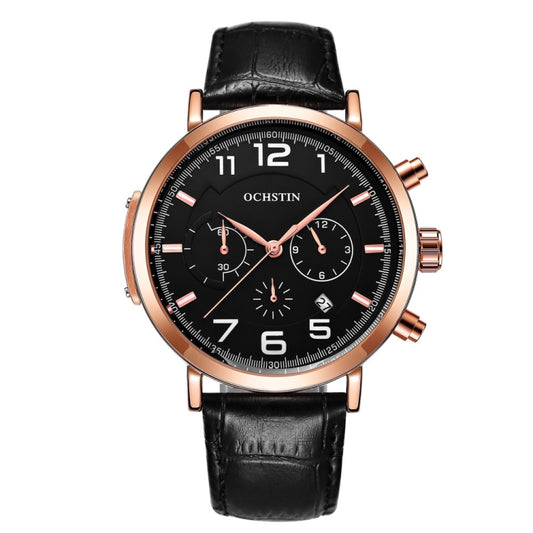 Montre multifonction Ochstin 6105 pour homme, affaires et loisirs, étanche, à quartz, avec bracelet.