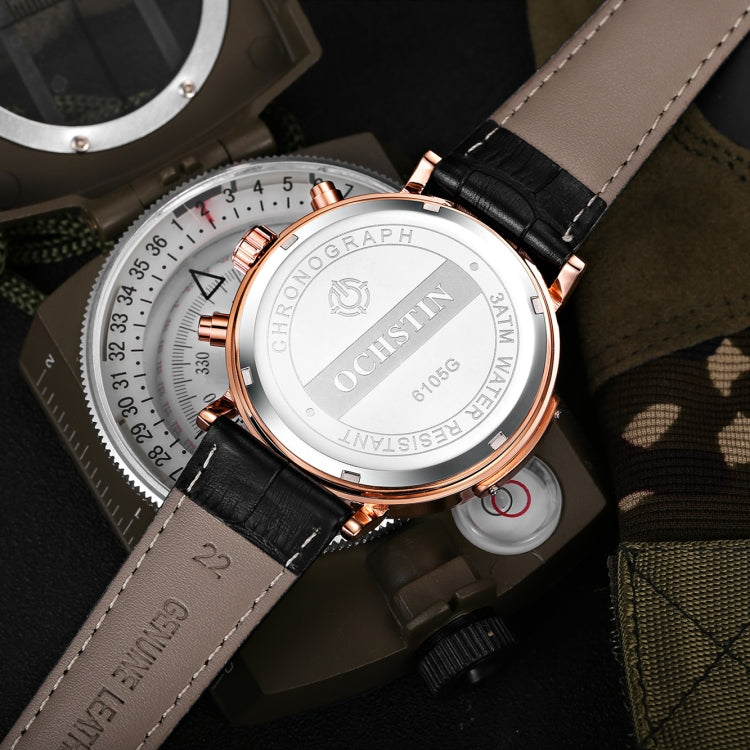 Ochstin 6105 Montre multifonction décontractée pour homme, étanche, à quartz, avec bracelet