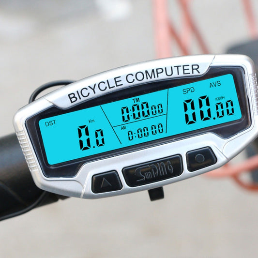 SUNDING SD-558A Bicycle Computer Wired Stopwatch Bicycle Speedometer Digital Odometer Rainproof LCD Backlight Stopwatch, SD-558A