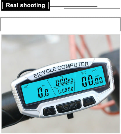 SUNDING SD-558A Bicycle Computer Wired Stopwatch Bicycle Speedometer Digital Odometer Rainproof LCD Backlight Stopwatch, SD-558A