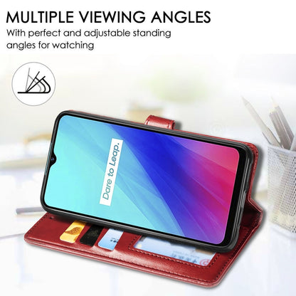 For OPPO Realme C3 Retro Solid Color Leather Buckle Phone Case with Lanyard & Photo Frame & Card Slot & Wallet & Stand Function, For OPPO Realme C3