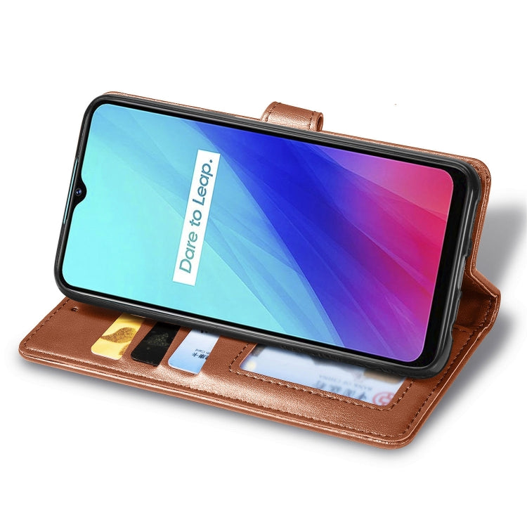 For OPPO Realme C3 Retro Solid Color Leather Buckle Phone Case with Lanyard & Photo Frame & Card Slot & Wallet & Stand Function, For OPPO Realme C3