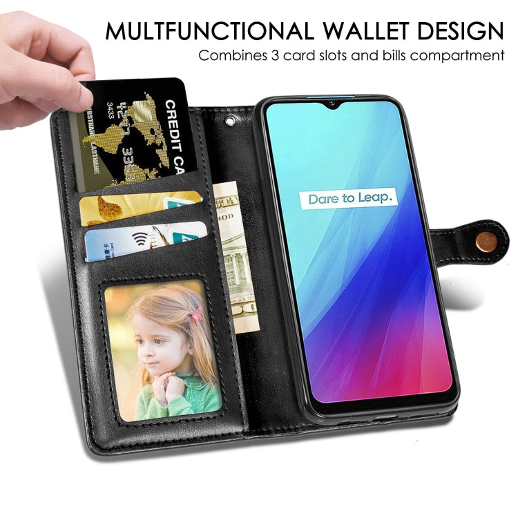 For OPPO Realme C3 Retro Solid Color Leather Buckle Phone Case with Lanyard & Photo Frame & Card Slot & Wallet & Stand Function, For OPPO Realme C3