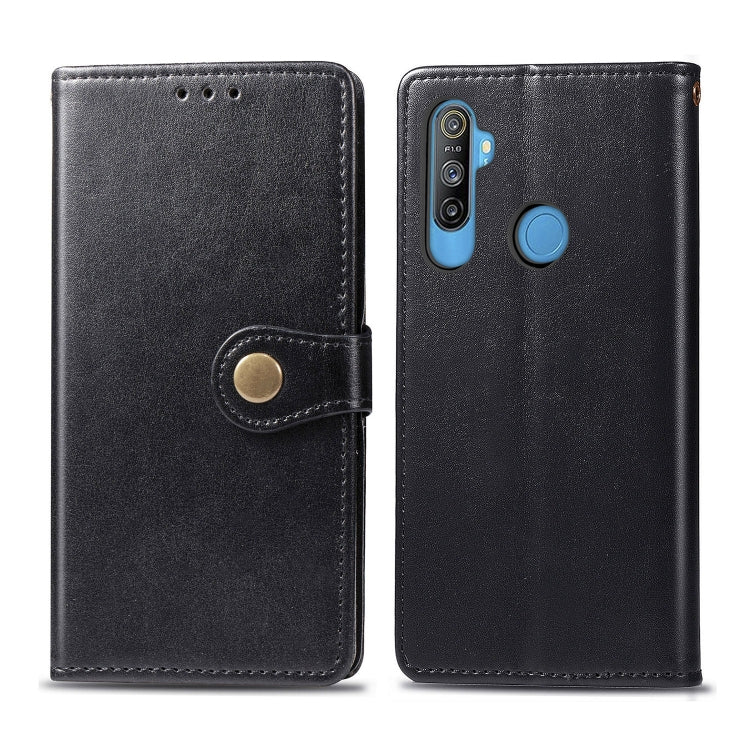 For OPPO Realme C3 Retro Solid Color Leather Buckle Phone Case with Lanyard & Photo Frame & Card Slot & Wallet & Stand Function, For OPPO Realme C3