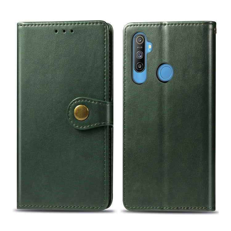 For OPPO Realme C3 Retro Solid Color Leather Buckle Phone Case with Lanyard & Photo Frame & Card Slot & Wallet & Stand Function, For OPPO Realme C3