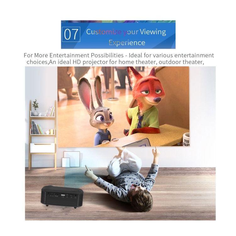 A2000 Mini Portable Projector 800 Lumen Supports 1080P LCD 50000 Hours Lamp Life Home Theater Video Projector for Power Bank