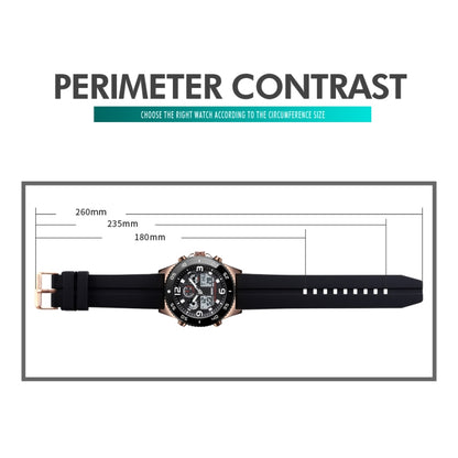 SKMEI 1538 Montre électronique sportive décontractée pour homme avec grand cadran et bracelet en acier multifonction