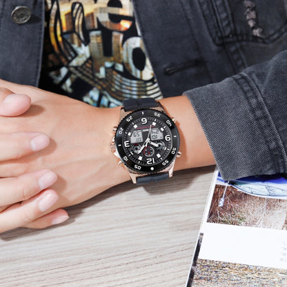 SKMEI 1538 Montre électronique sportive décontractée pour homme avec grand cadran et bracelet en acier multifonction