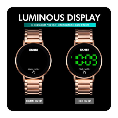 SKMEI 1550 Simple and Stylish LED Touch Screen Men  Watch Waterproof Stainless Steel With Electronic Watch