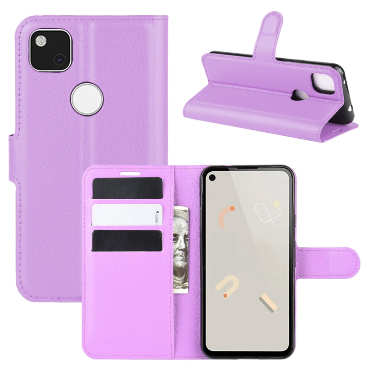 For Google Pixel 4a Litchi Texture Horizontal Flip Protective Case with Holder & Card Slots & Wallet, For Google Pixel 4a