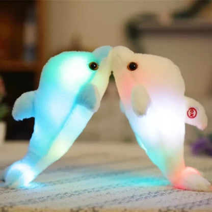 32 cm adorable jouet en peluche dauphin créatif, coussin lumineux à LED