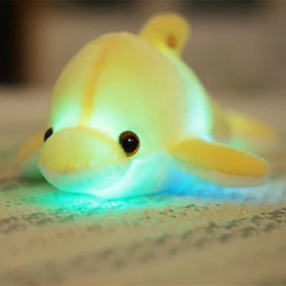 32 cm adorable jouet en peluche dauphin créatif, coussin lumineux à LED