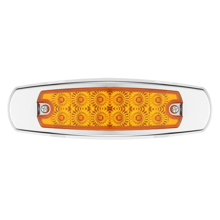 10 PCS LED Clearance Yellow Light 12 LEDs 24V 6000K Heavy Truck Side Lamp for Peterbilt, 24V 6000K