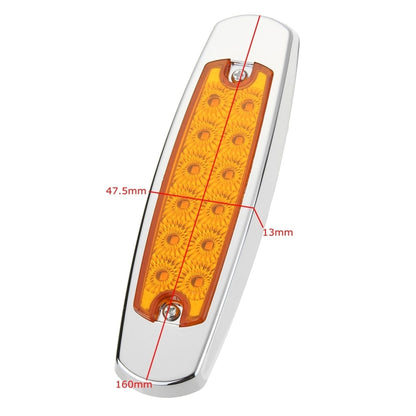 10 PCS LED Clearance Yellow Light 12 LEDs 24V 6000K Heavy Truck Side Lamp for Peterbilt, 24V 6000K